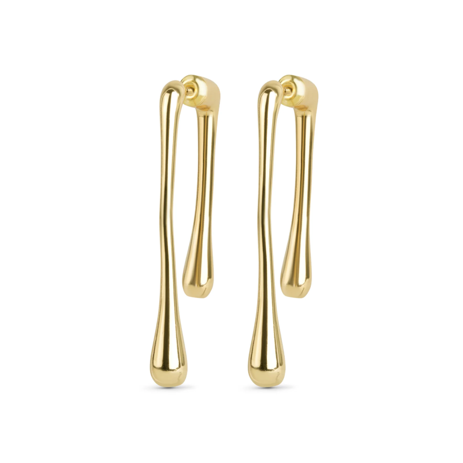 Corinne Drop Bar Earrings Gold