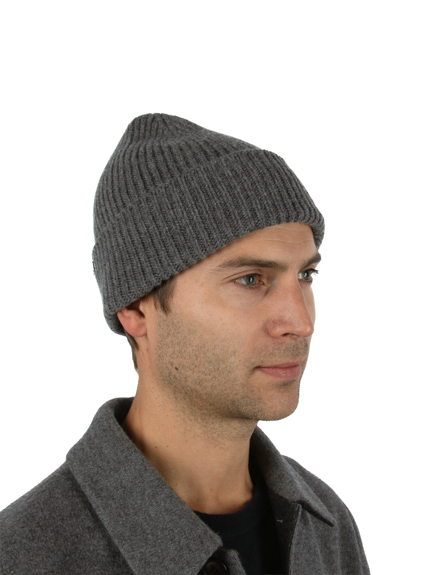 Beanie Cashmere Wool Rime Grey