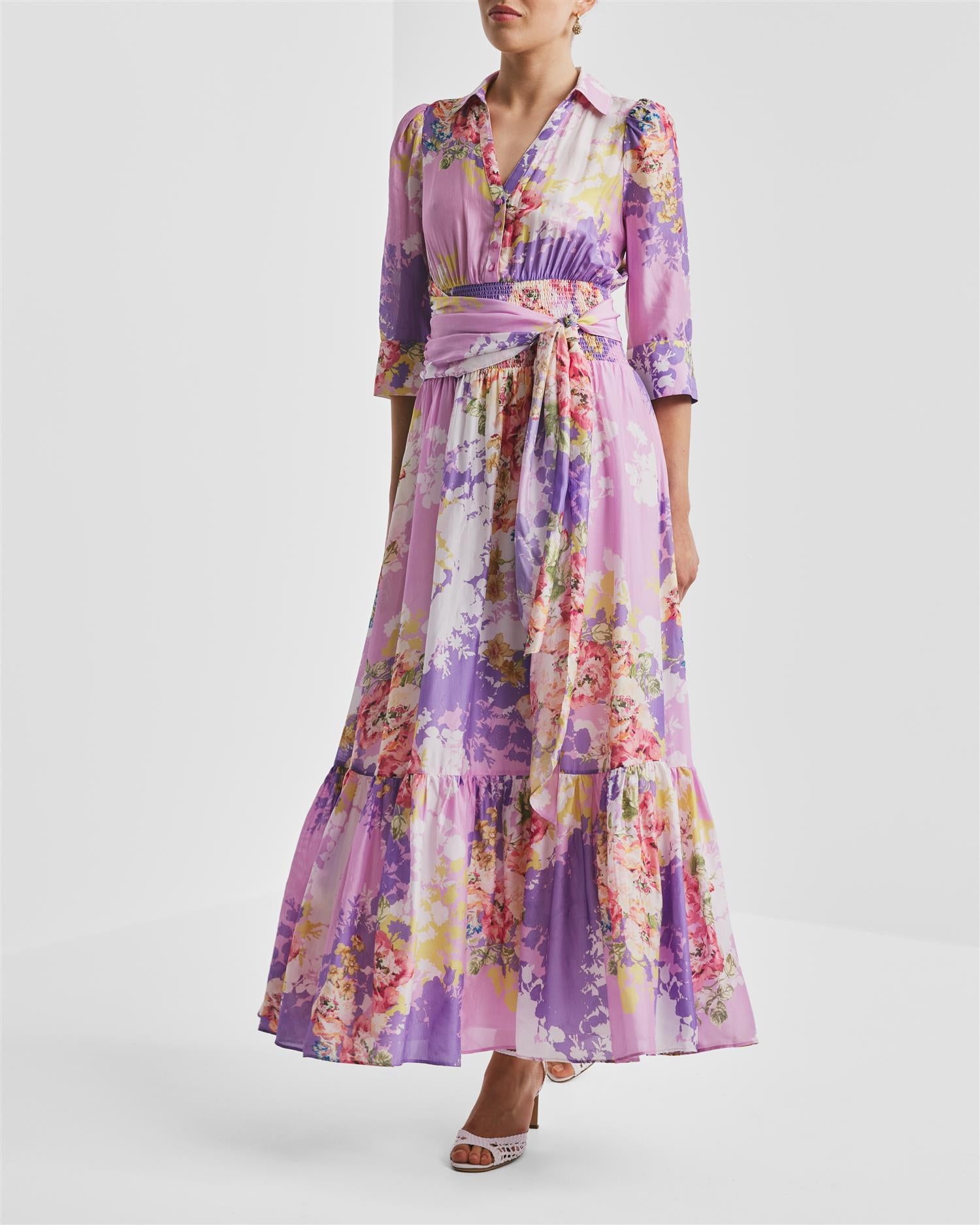 Organza Tieband Dress Purple Meadow