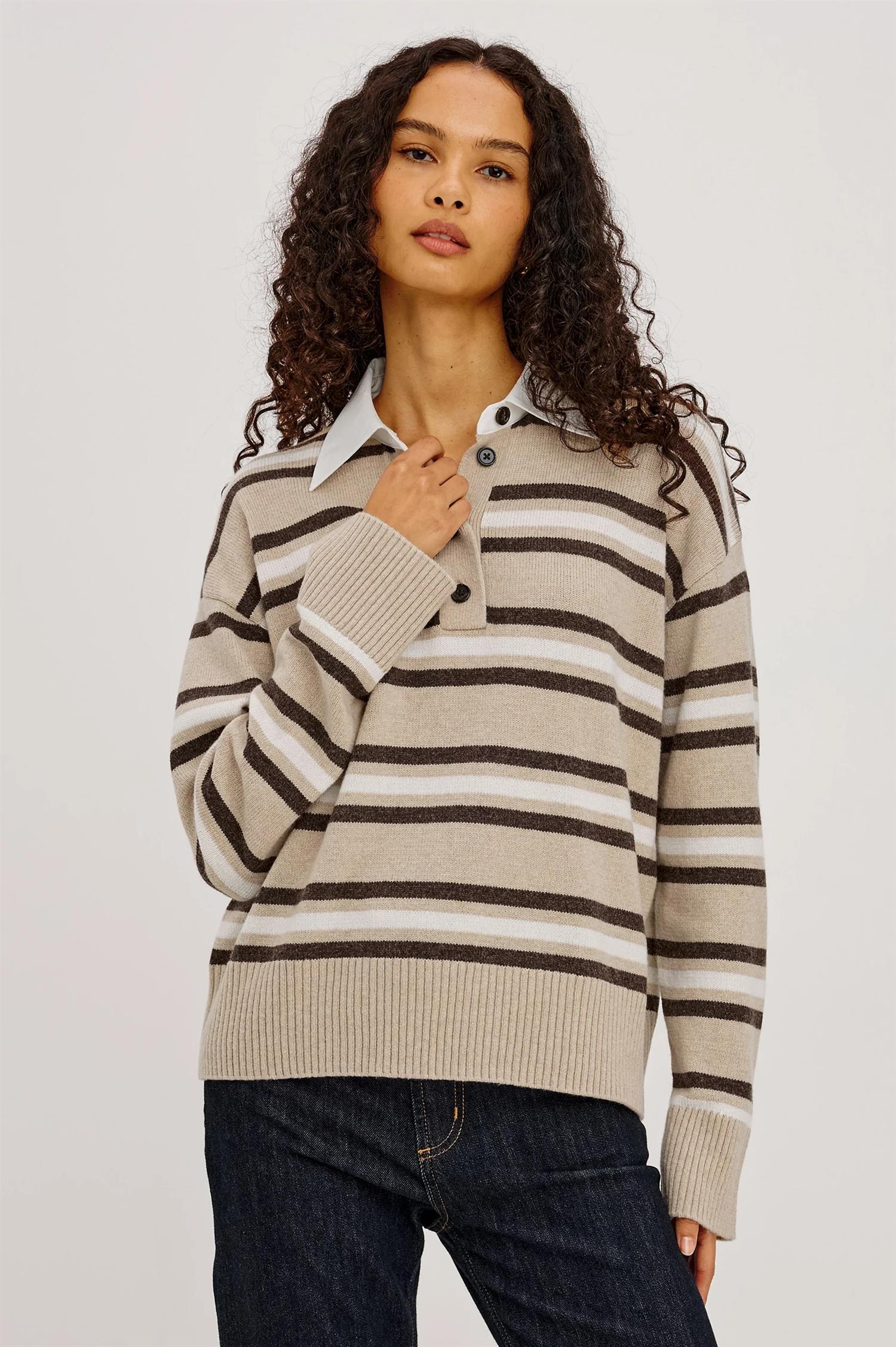 Paxton Sweater Heather Oat Stripe