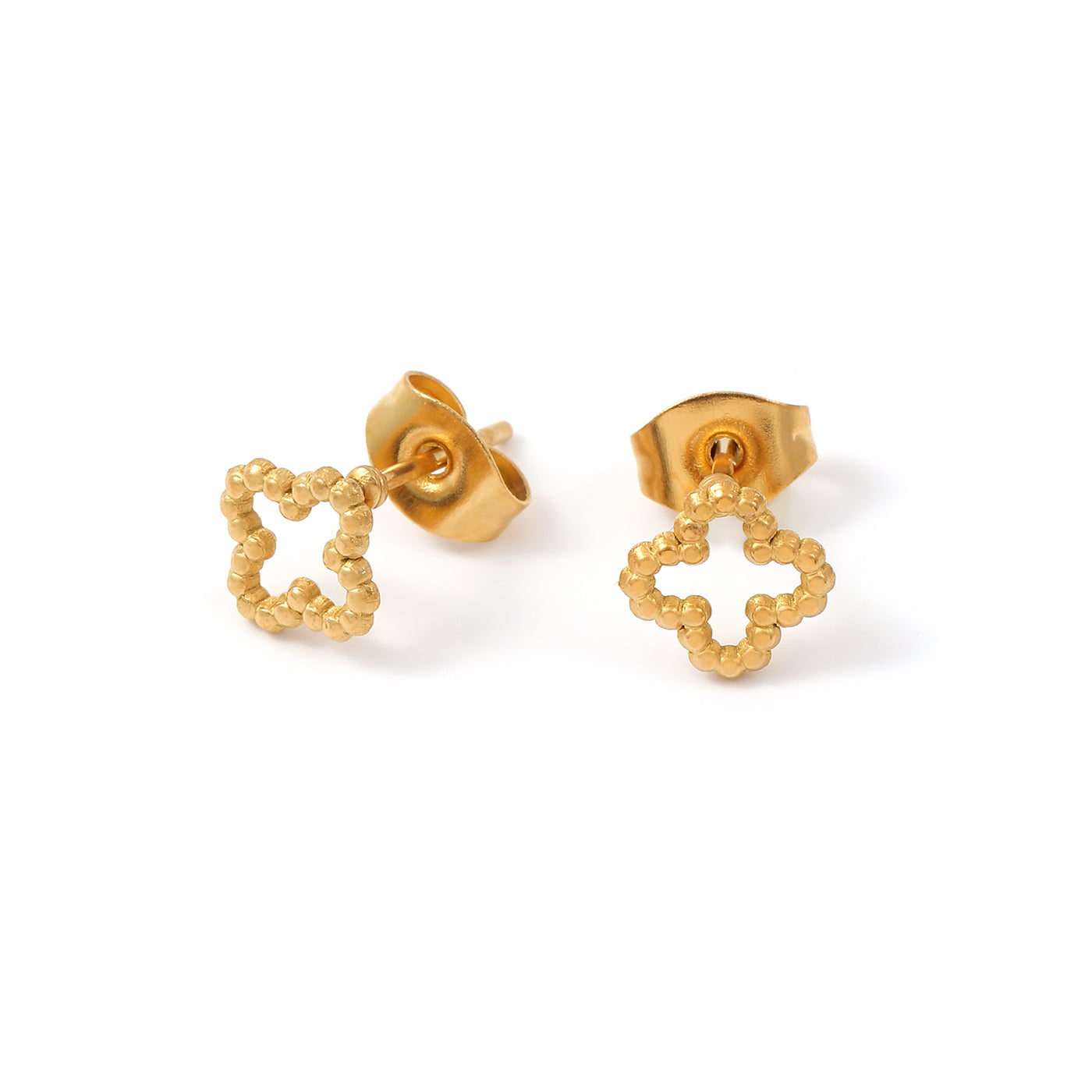 IRMA-CLOVER STUD EARRINGS STAINLESS STEEL-GOLD