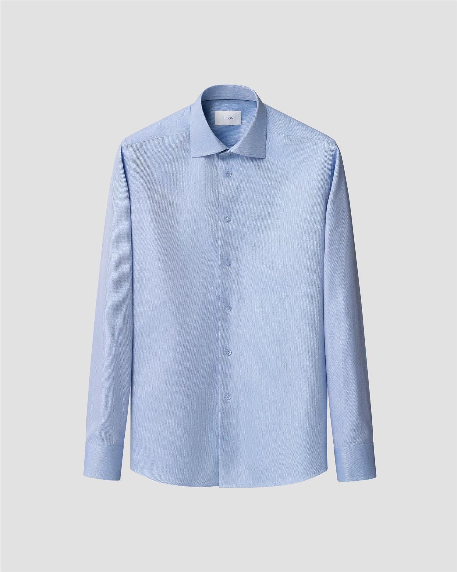 Mid blue Semi Solid Signature Twill Slimfit Shirt