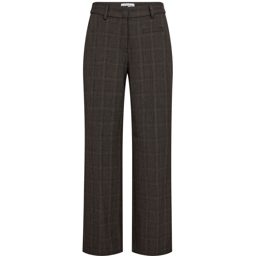 Check Fit Plain Pant Mocca