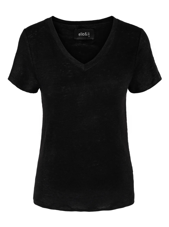 Alethe linen tee black