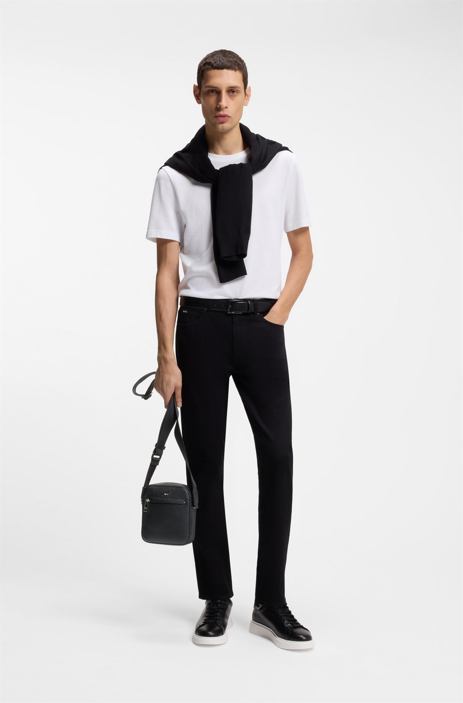 Ray S Zip Grained Faux Leather Reporter Bag