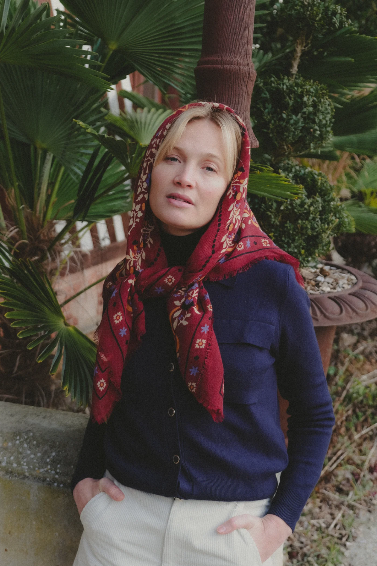 Scarf Secret Garden Bourdeaux
