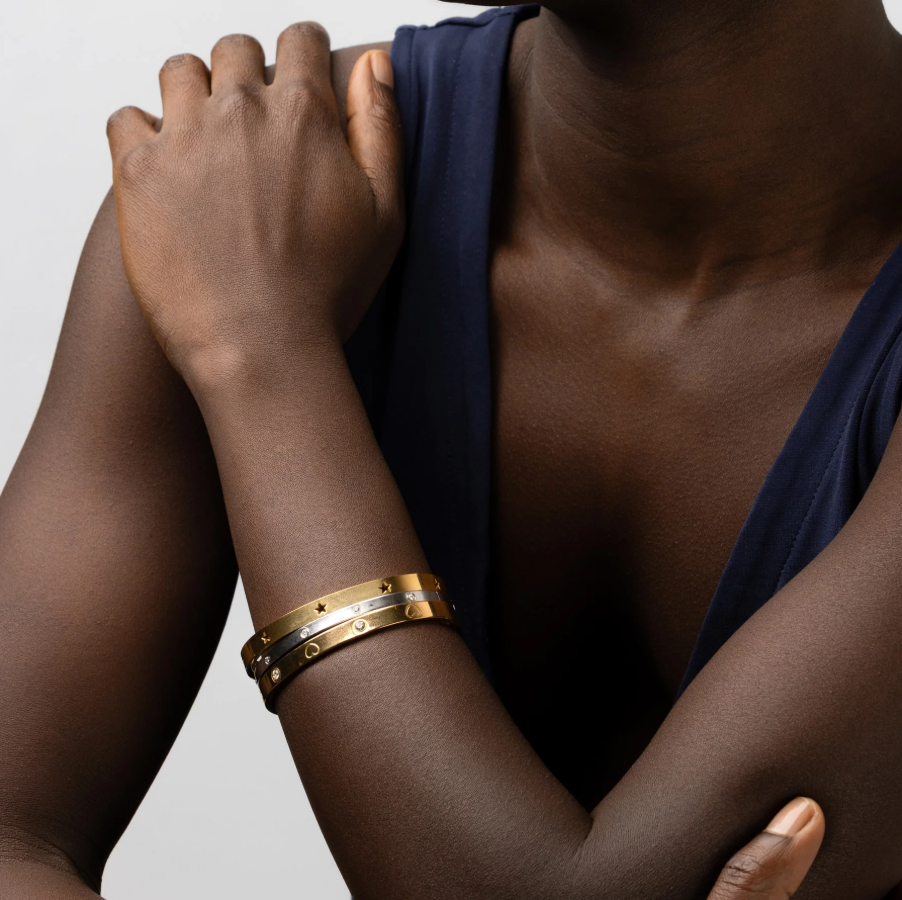 LEIA-STAR BANGLE BRACELET STAINLESS STEEL - Silver