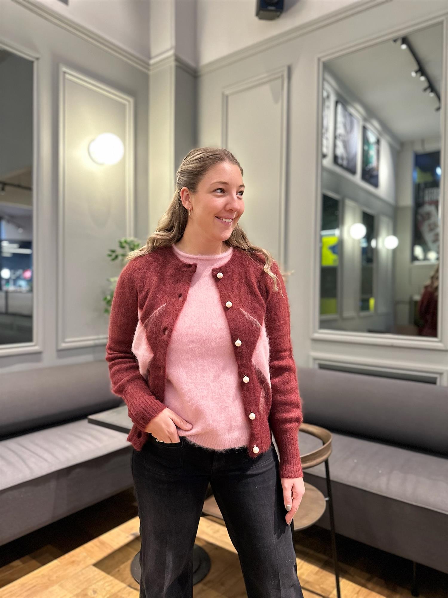 Nora Mohair Cardigan Burgundy