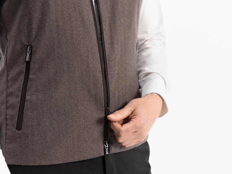 Raptor Vest Savile Brown Herringbone Wool