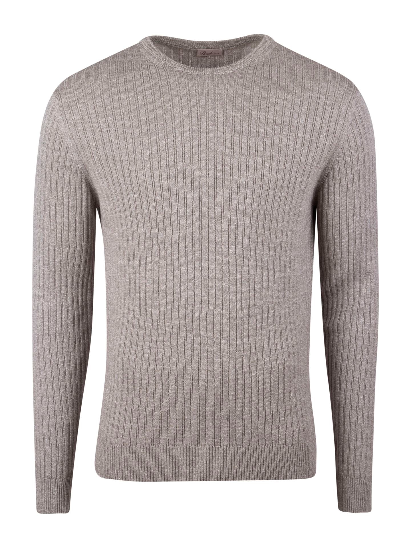 Sweater Knitted Ribbed Linen / Merino Wool Light brown