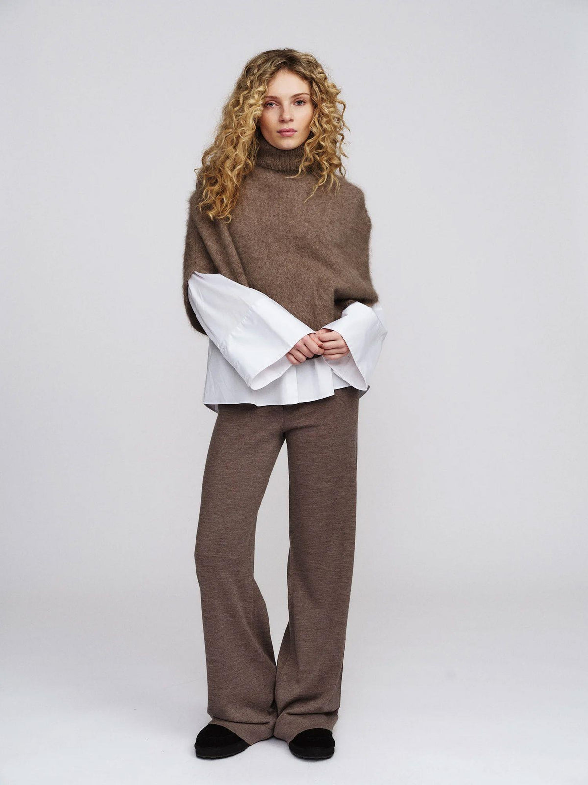 Nina Merino Pants Light Brown Melange