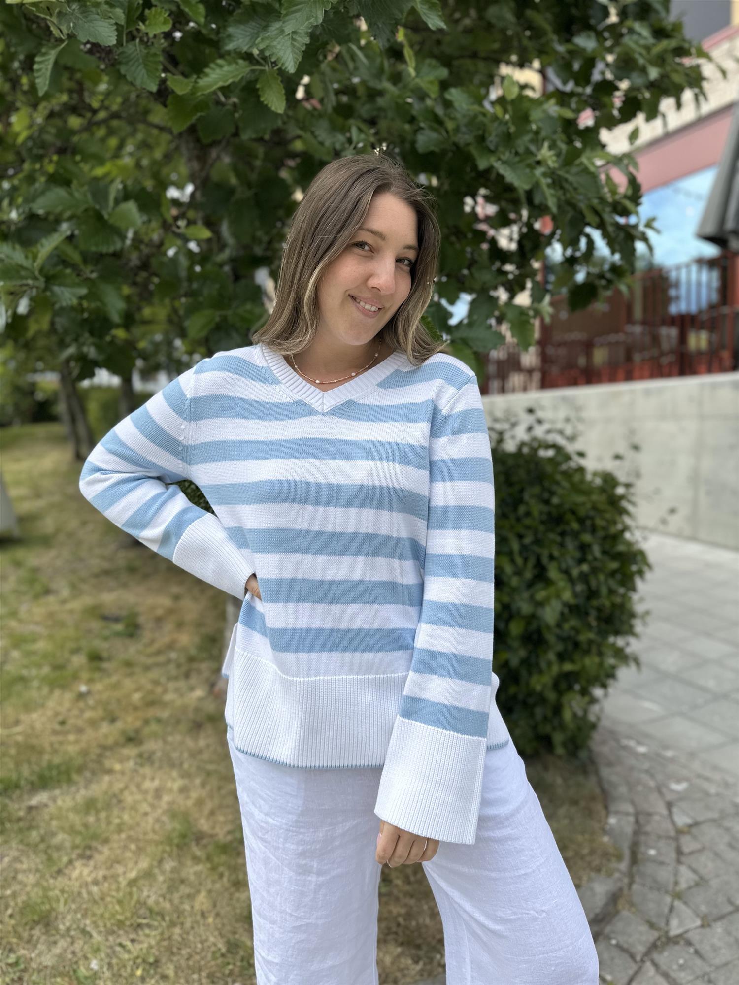 ANNIKEN PULLOVER LIGHT  BLUE STRIPE