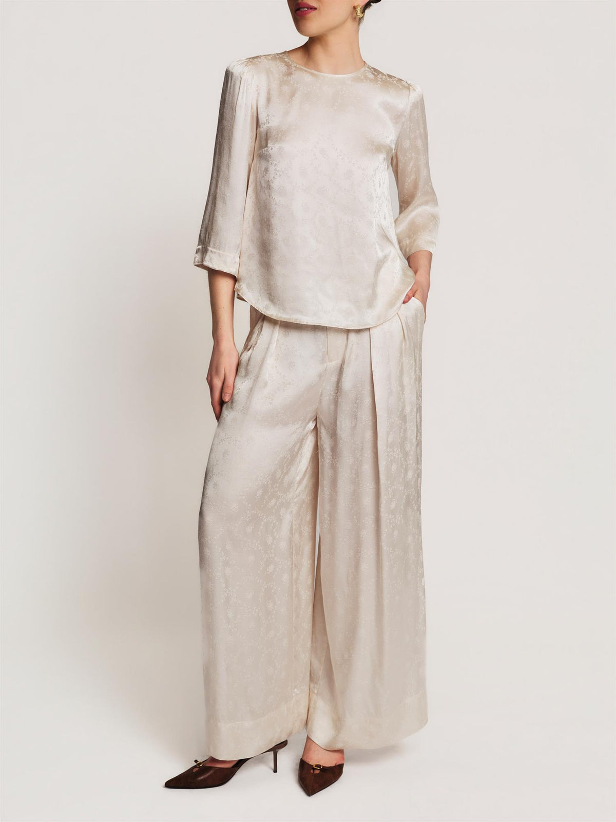 Jacquard Top PS-27 Vintage Whte