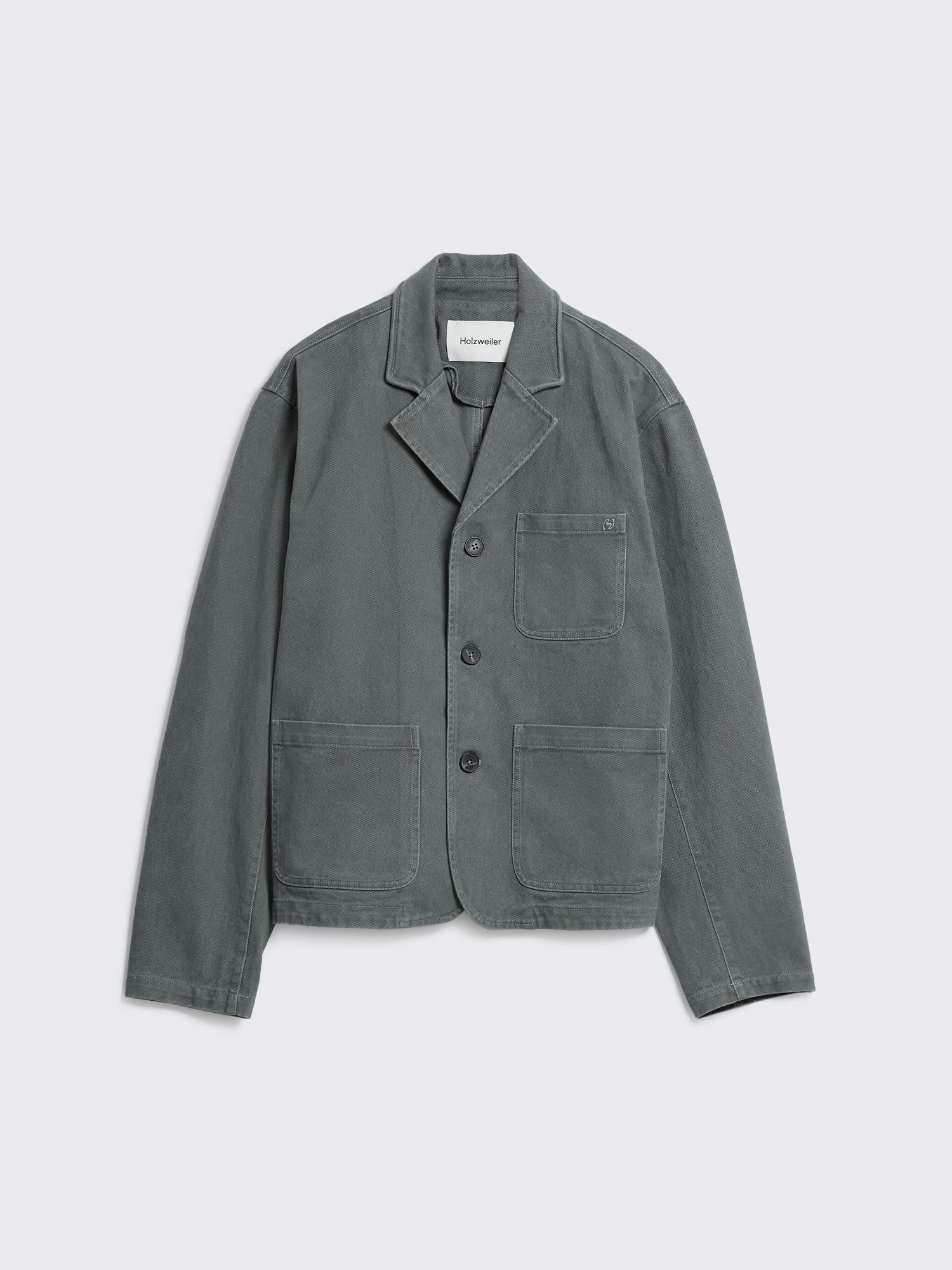 Relaxed Twill Blazer Dusty Blue