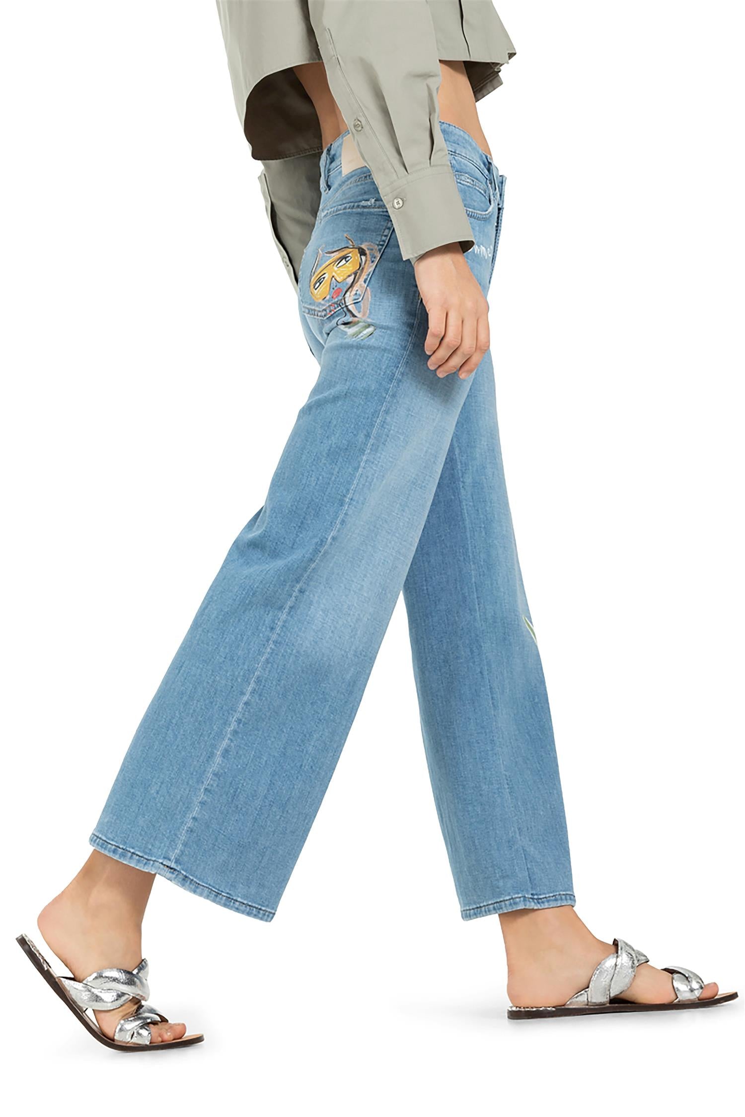 Palazzo Cropped Lefth Bleach