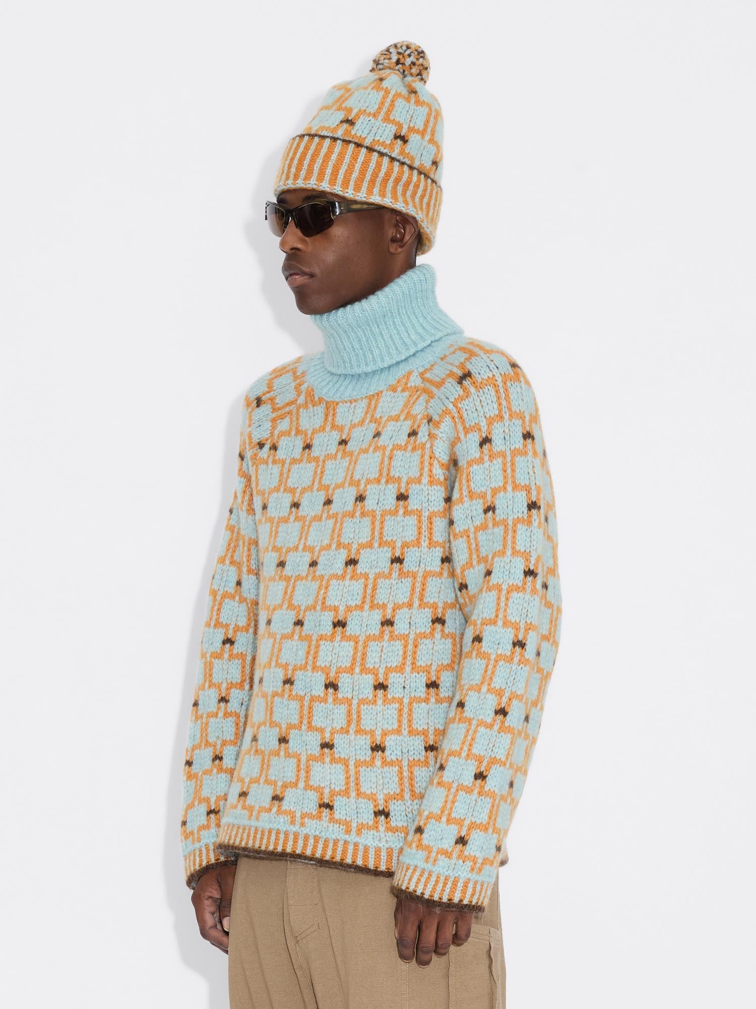 Norwegian Wool Beanie Blue Mix