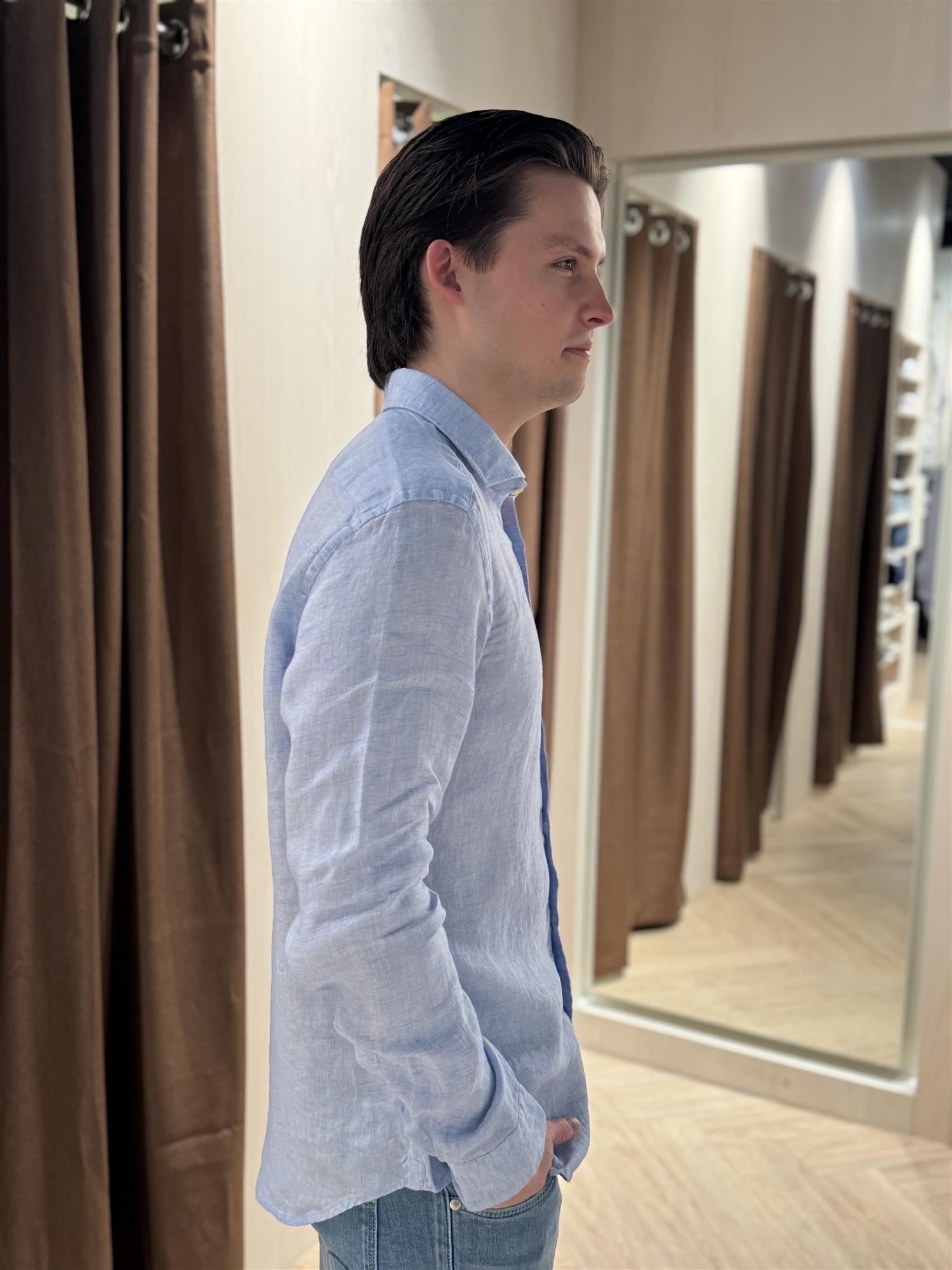 Linen Shirt 3106 Light Blue