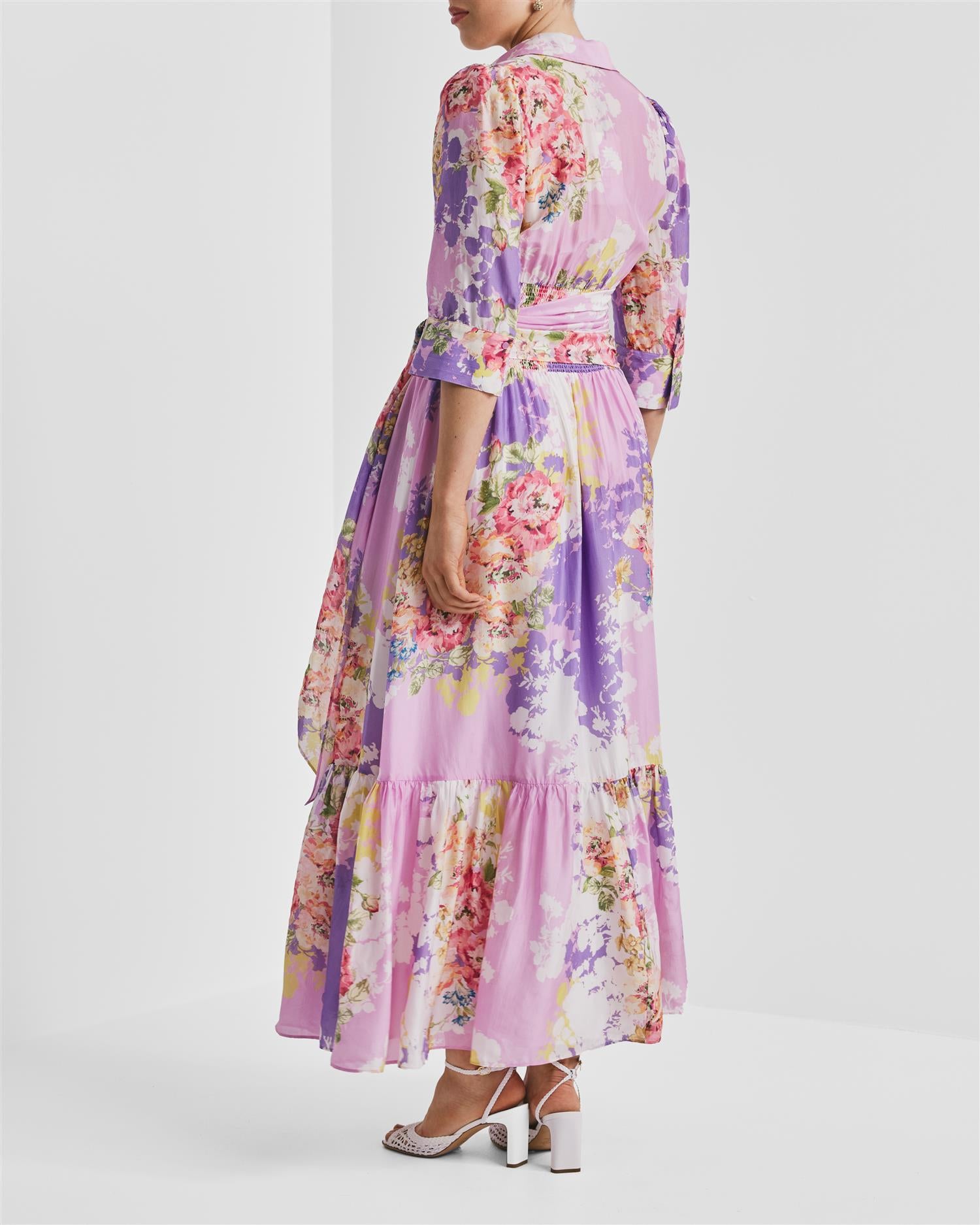 Organza Tieband Dress Purple Meadow