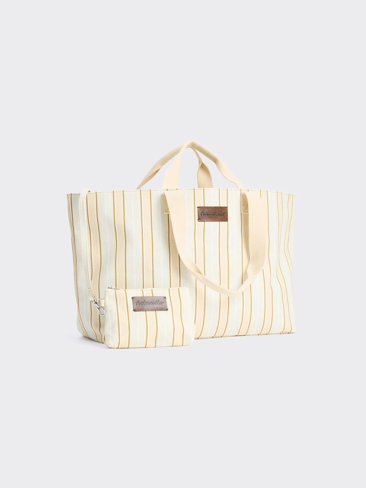 Bang Stripe Tote Bag Lt Yellow Stripe