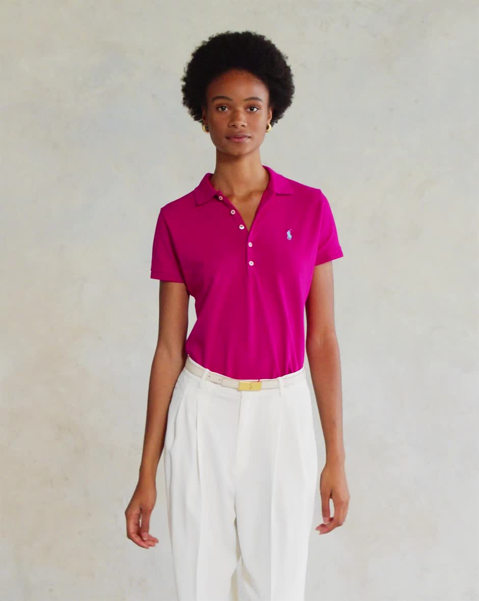 Julie Polo-Slim-Short Sleeve-Polo Shirt Pink