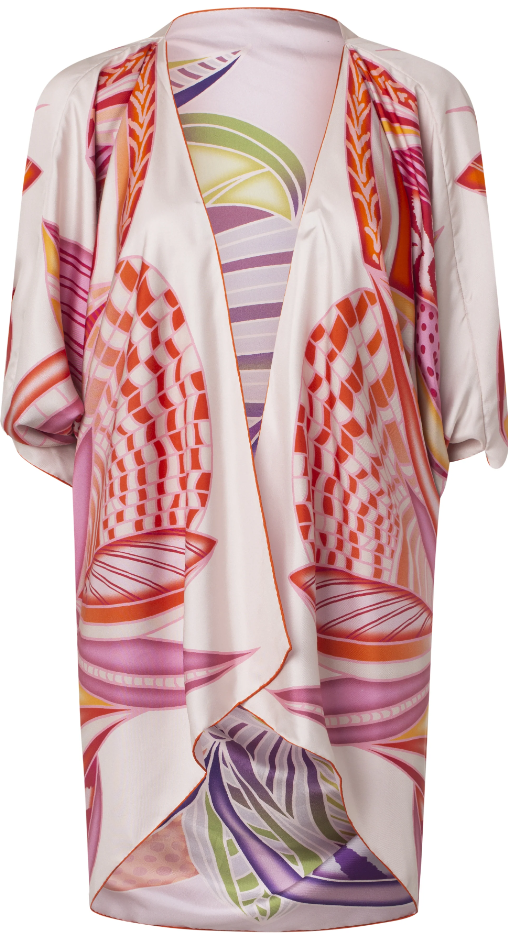 SCARF CARDI-RED/LILAC