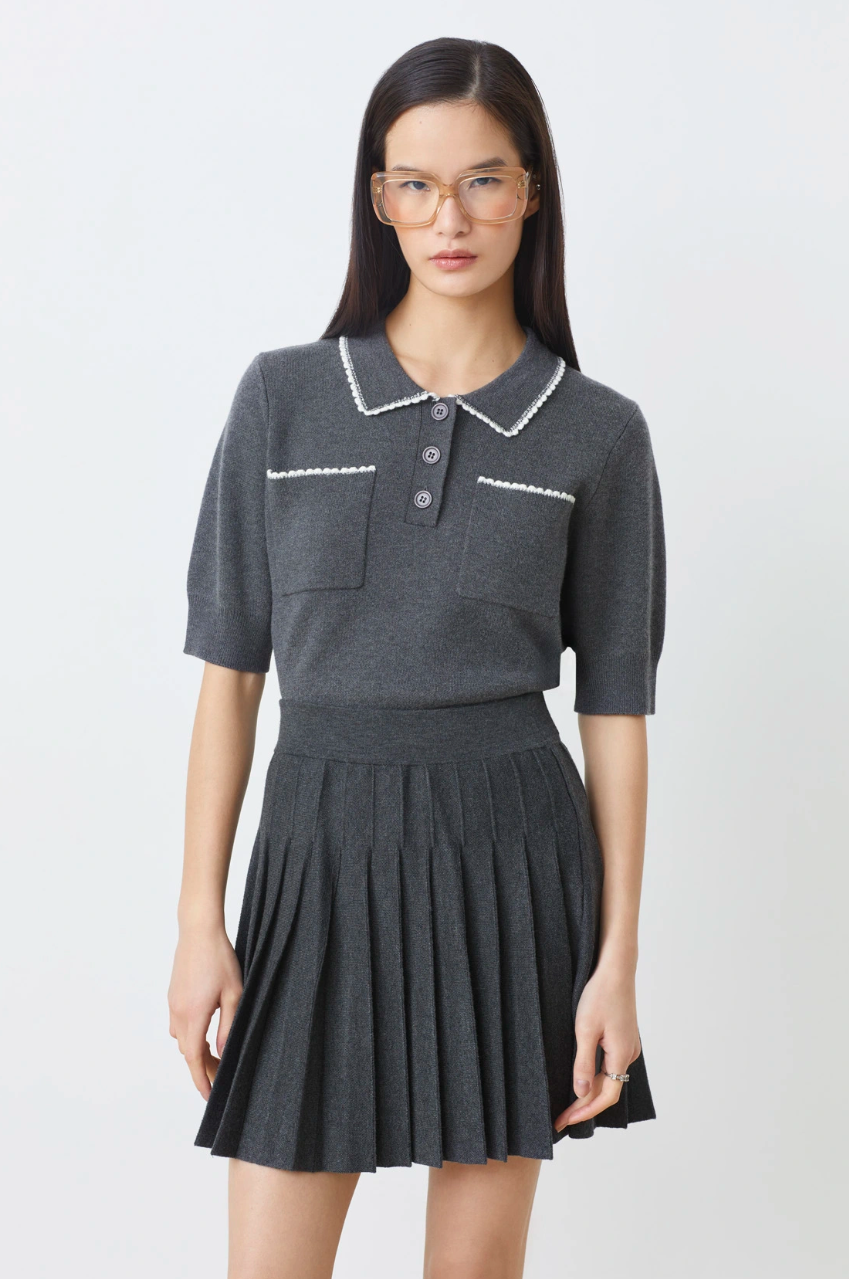 Falda Knitted Skirt Carbone