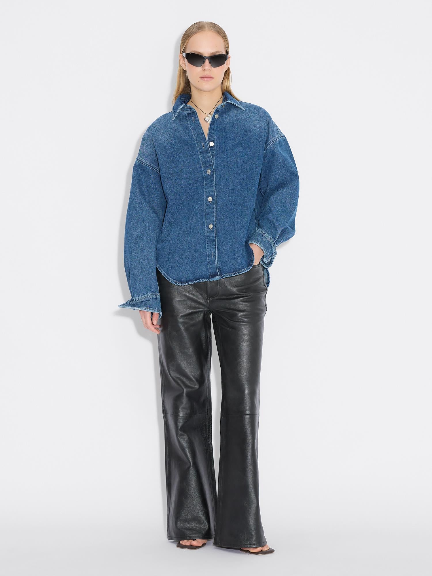W Relaxed Denim Shirt Blue
