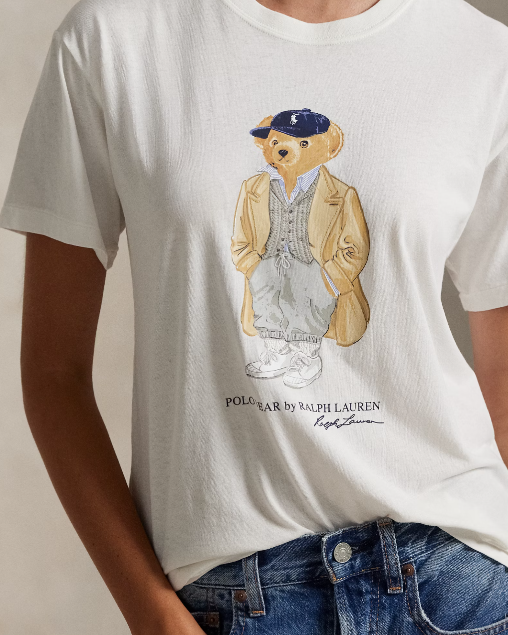 Polo Bear Cotton Jersey T-shirt White