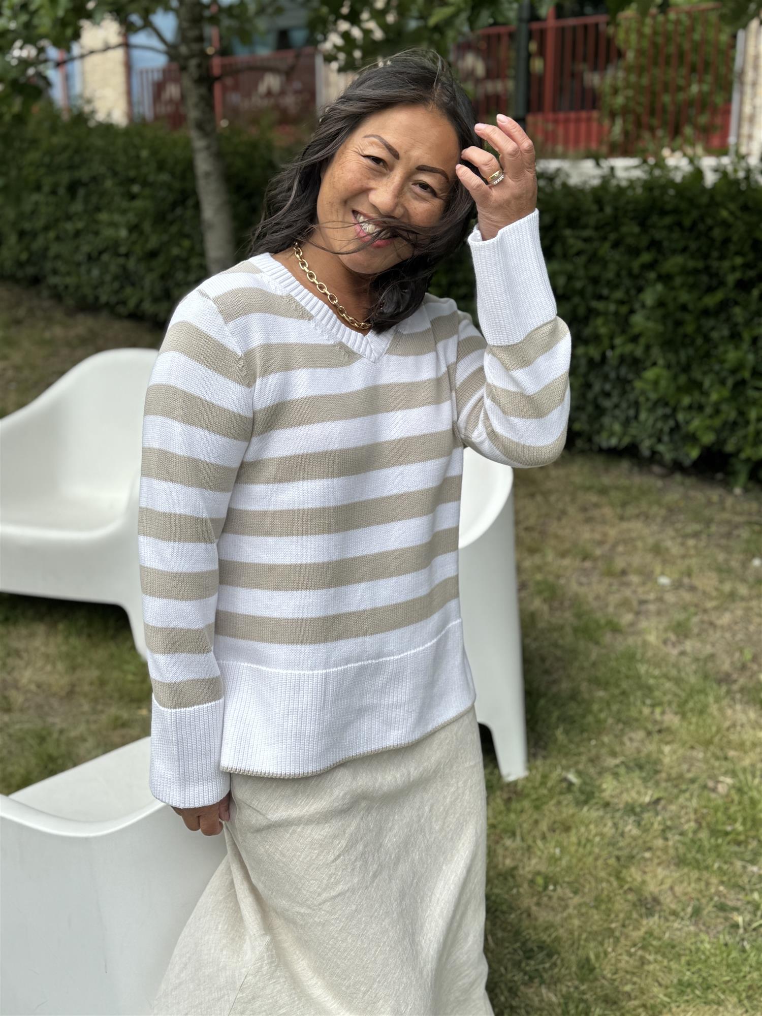ANNIKEN PULLOVER SAND STRIPE