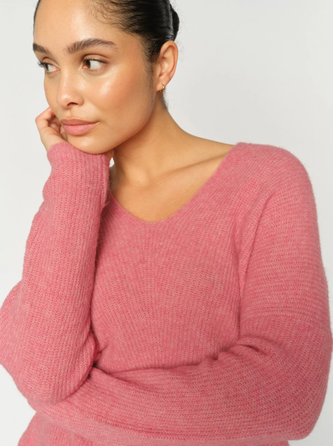 Mmthora V-Neck Knit Dusty Rose