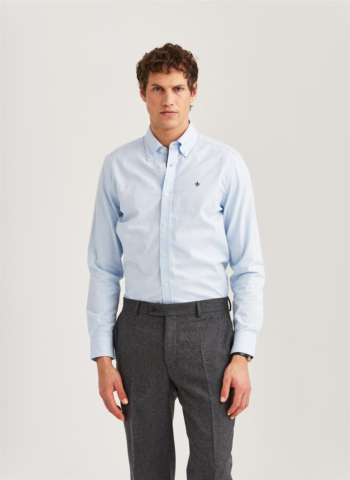 Watts Flannel Shirt-Slim Fit Light Blue