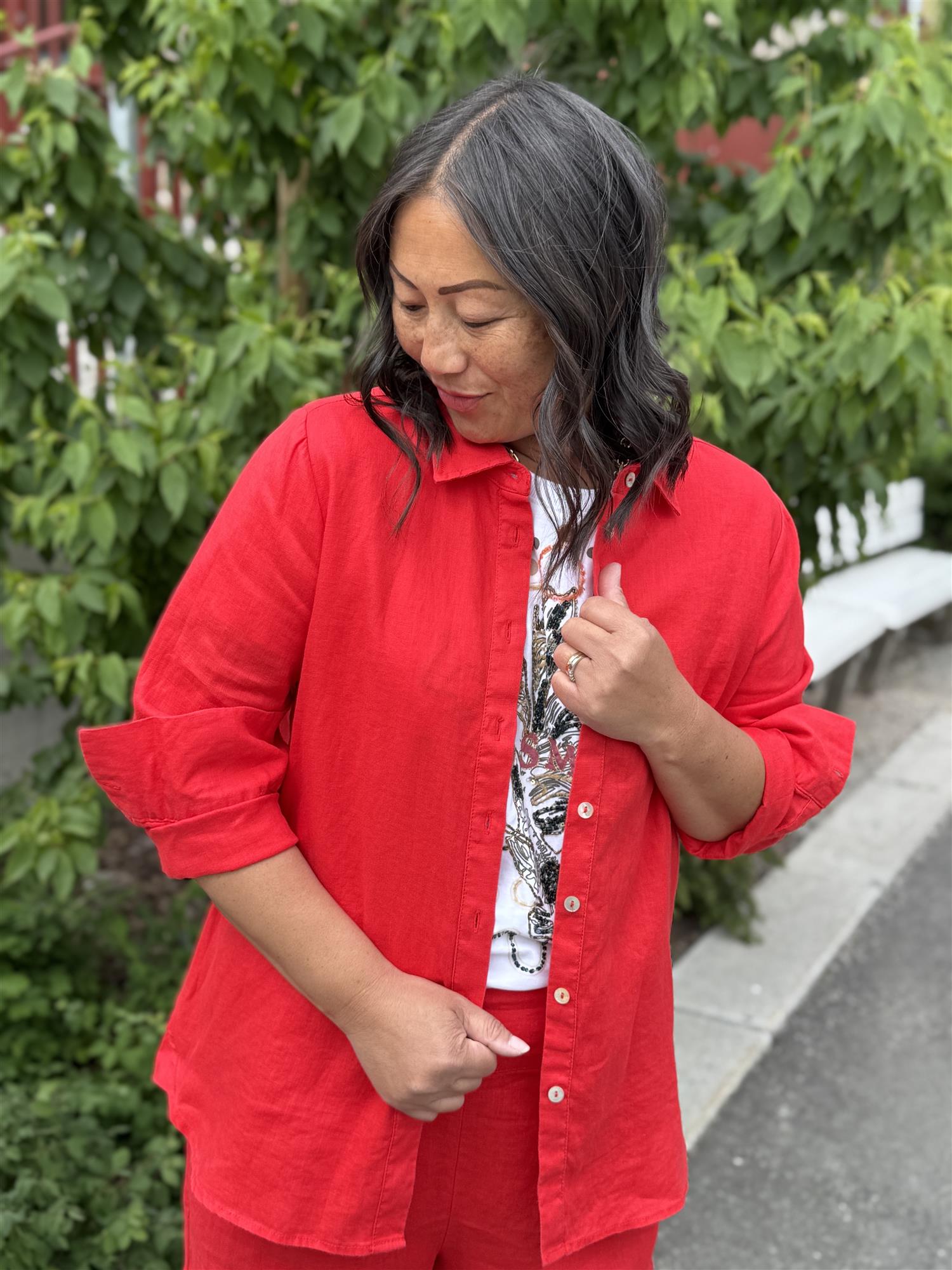 Linen shirt Red