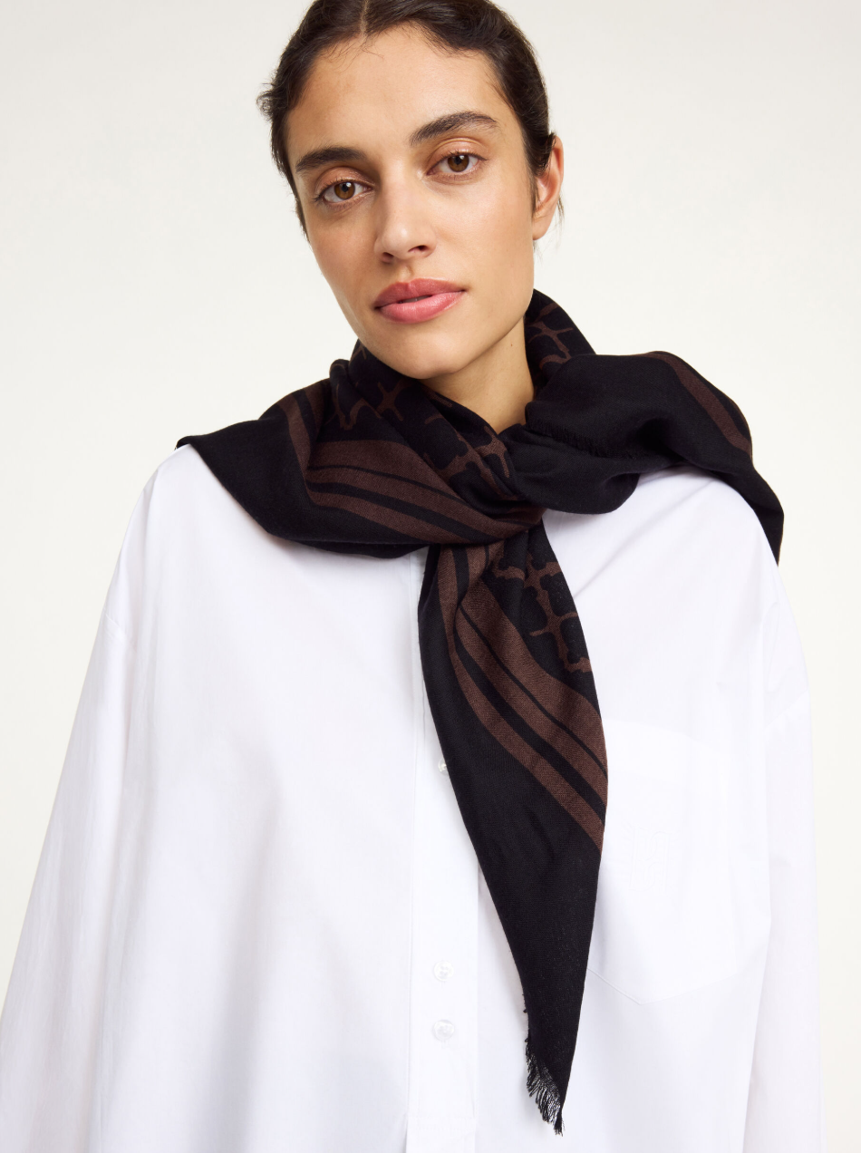 CORNELIS Wool Scarf - Dark Chocolate