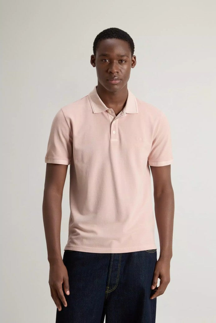 Mackinack Polo in Stretch Cotton Piquet Rose Smoke