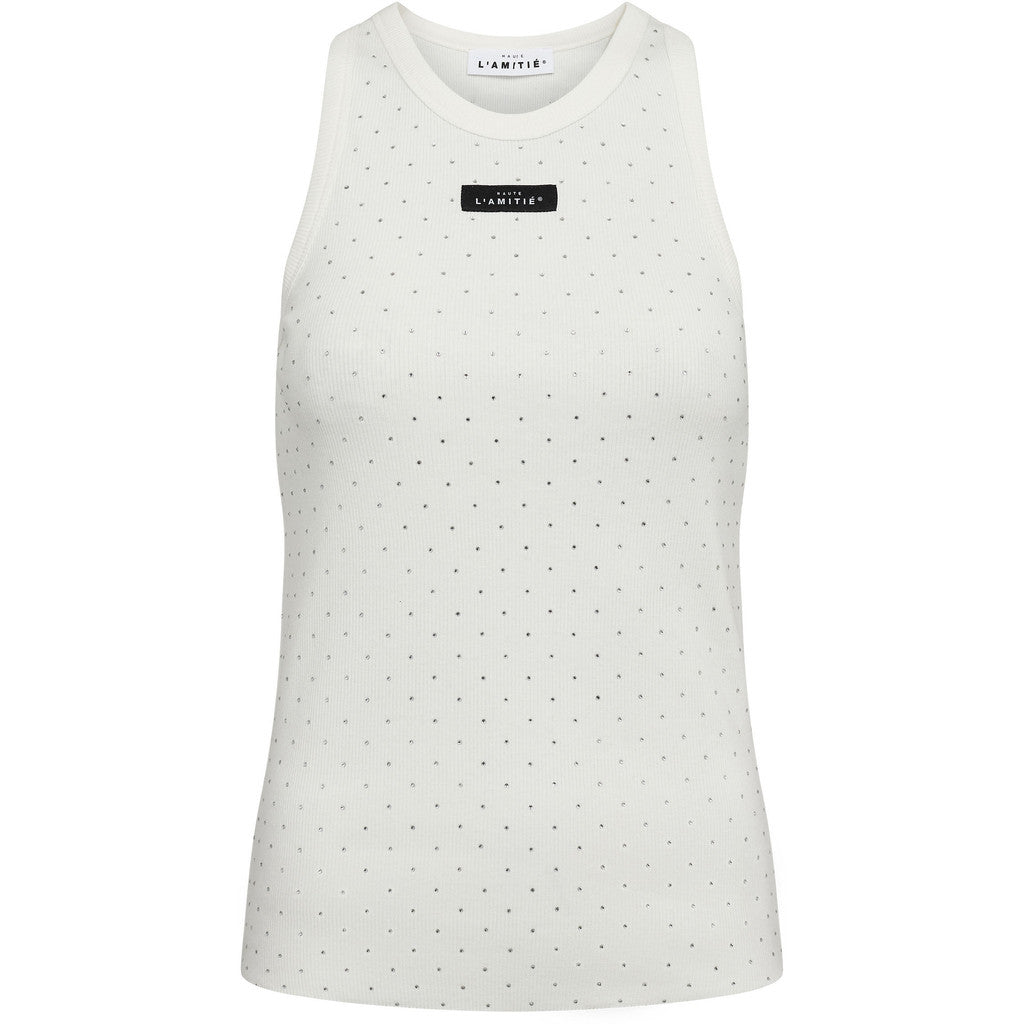 Rib Badge Stone Tank White