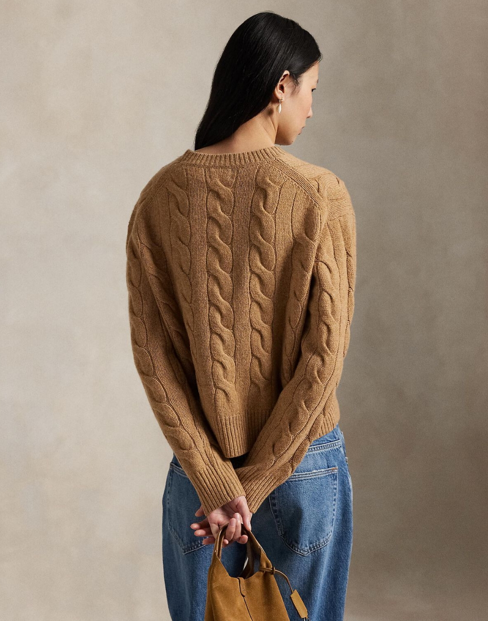 Cable Knit Wool/Cash Camel