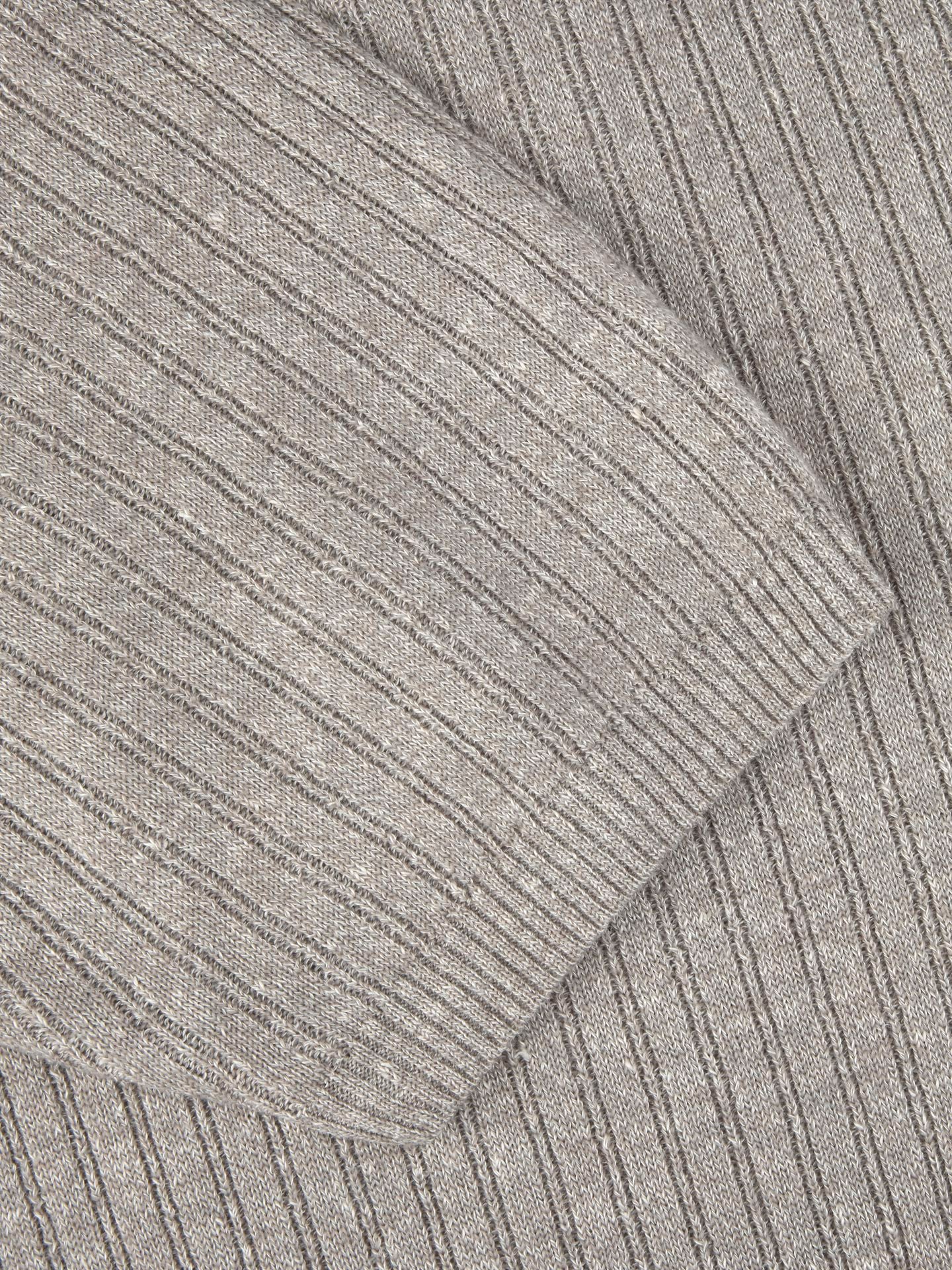 Polo Shirt Knitted Ribbed Linen / Merino Wool Light brown
