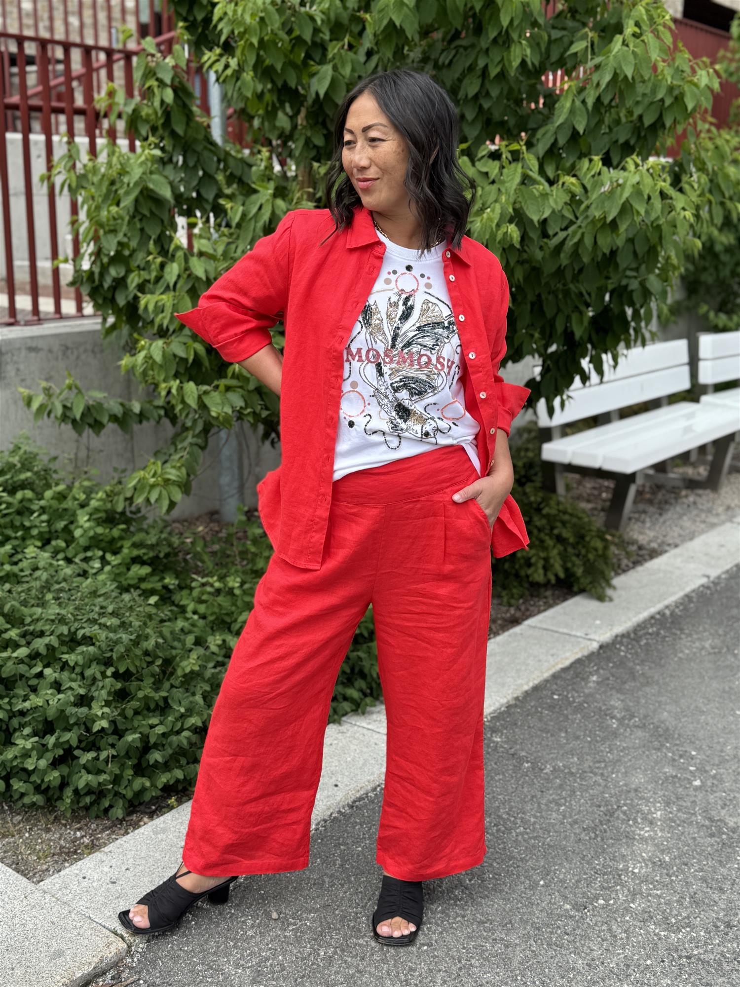 Linen shirt Red