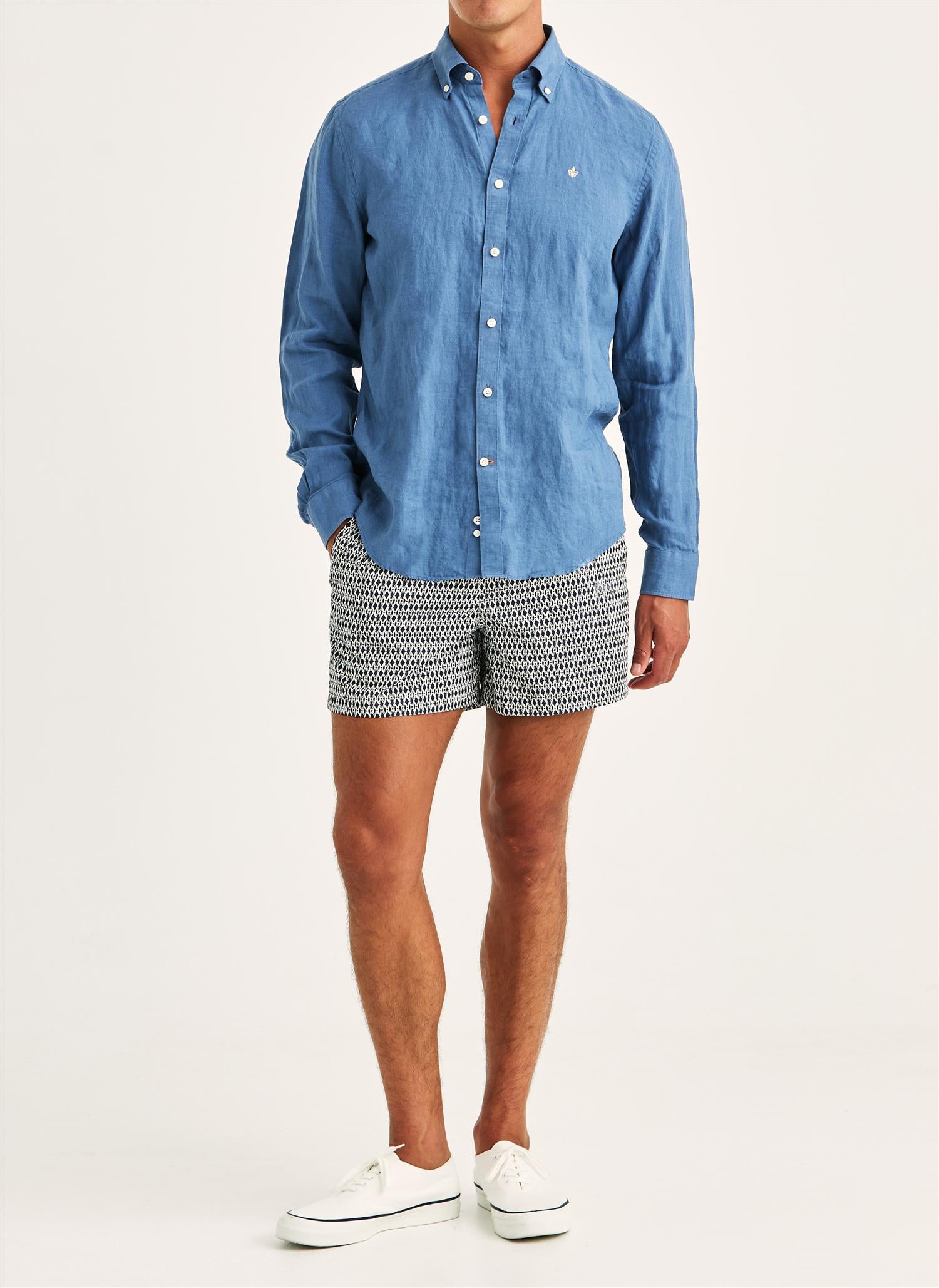 Douglas linen shirt classic fit Blue