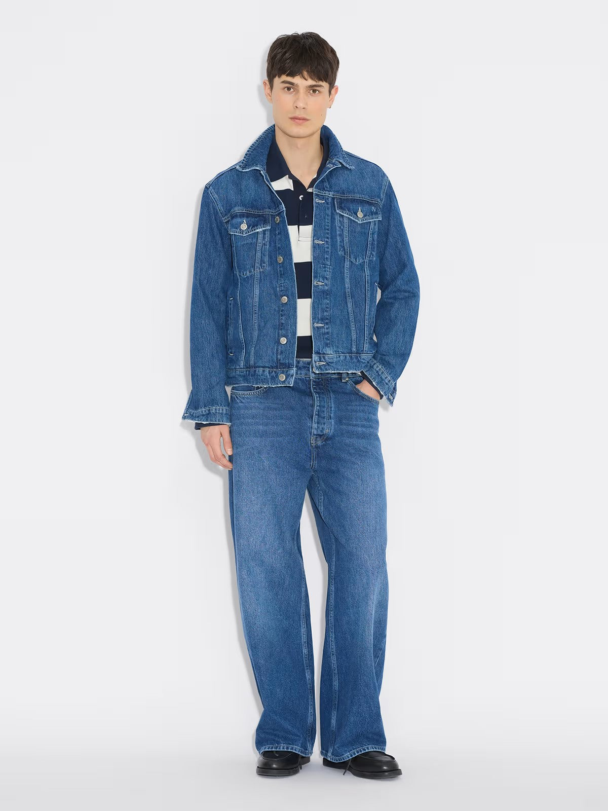 Rugby Polo Navy Stripe