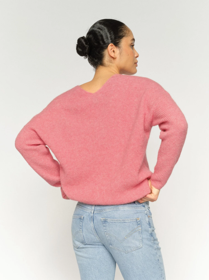 Mmthora V-Neck Knit Dusty Rose