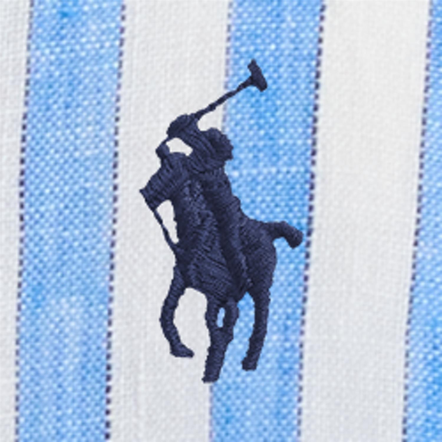 Wide Cropped Striped Linen Shit White Blue Multi