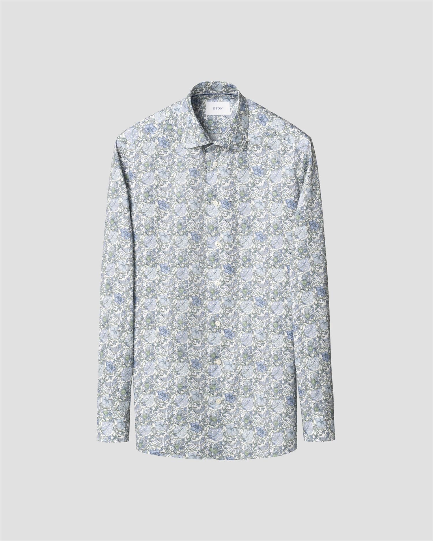 Mid green Floral Signature Twill Contemporary Shirt